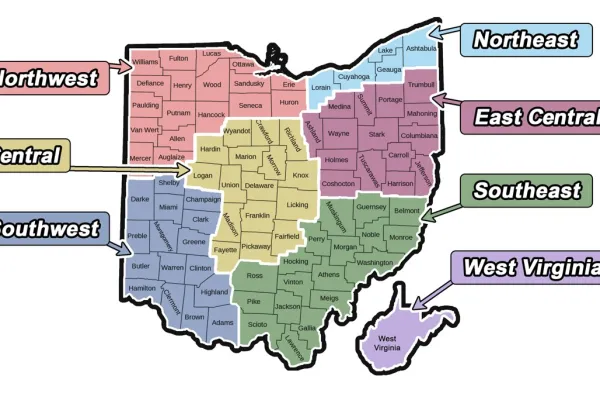 OHIO/WEST VIRGINIA REGIONS MAP